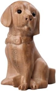 DMtse Hand Carved Natural Wood Dog Statue Sculpture Animal Figurine Brings Good Lucky for Attract Wealth Gift - Image 2