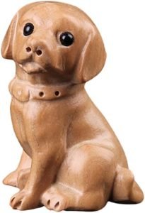 DMtse Hand Carved Natural Wood Dog Statue Sculpture Animal Figurine Brings Good Lucky for Attract Wealth Gift - Image 5