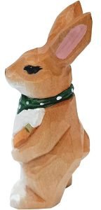 DMtse Hand Carved Natural Wood Rabbit Statue Ornaments Animal Sculpture Figurine Crafts Home Decoration - Image 2