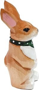 DMtse Hand Carved Natural Wood Rabbit Statue Ornaments Animal Sculpture Figurine Crafts Home Decoration - Image 7