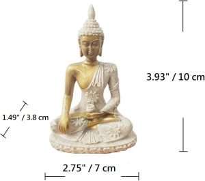 DMtse Thai Shakyamuni Buddha Statue Beautiful Ornaments Meditation Seated Pose Worship Attractive and Serene Buddha Figurine for Home Office Tabletop Meditation Decor - Image 2