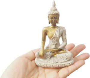 DMtse Thai Shakyamuni Buddha Statue Beautiful Ornaments Meditation Seated Pose Worship Attractive and Serene Buddha Figurine for Home Office Tabletop Meditation Decor - Image 3