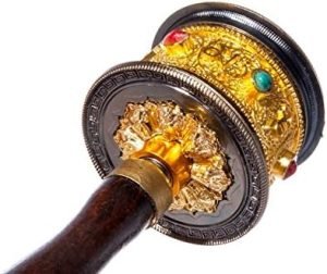DMtse Tibetan Buddhist Om Mani Padme Hum Functioning Mini Handheld Prayer Wheel with Mantra Scroll - Image 6