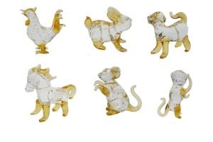 DMtse 玻璃水晶十二生肖裝飾雕像擺飾雕像收藏品擺飾雕像動物裝飾帶木盒：圖片 4