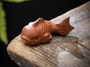 Ceramic Feng Shui 2 X Fish for Good Lucky Statue Figurines - Image 4