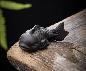 Ceramic Feng Shui 2 X Fish for Good Lucky Statue Figurines - Image 3
