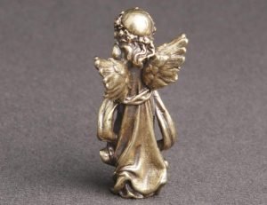 Brass Mini Adorable Eros Guardian Angel Cherubs Statue Figurine Ornaments Brings Blessing Lucky Love：圖片 3