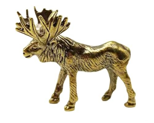 DMtse Brass Elk Deer Decoration Statue Figurines for Animal Sculpture Elegant Ornament Collectibles Gift